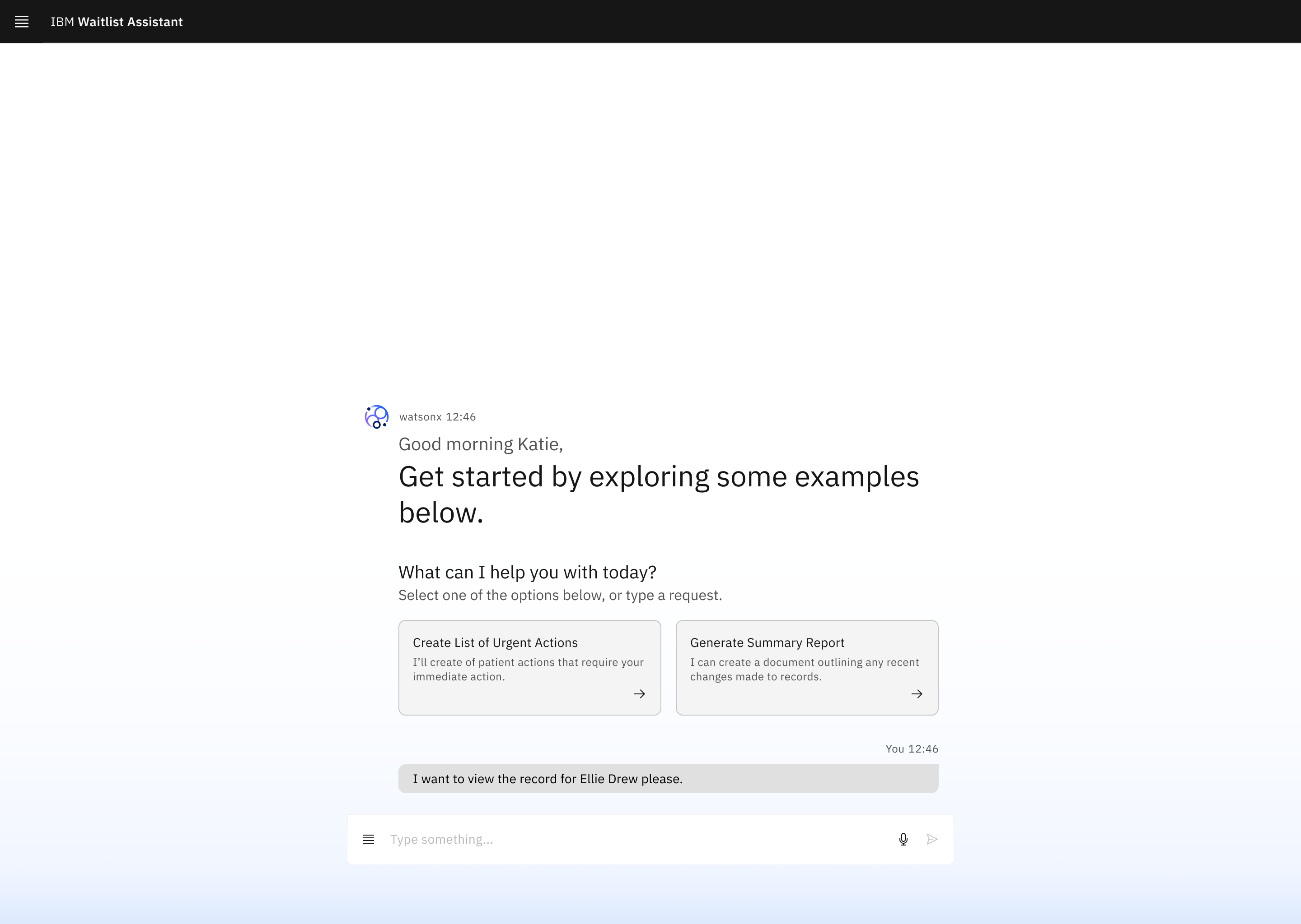 User asks to view a patient record