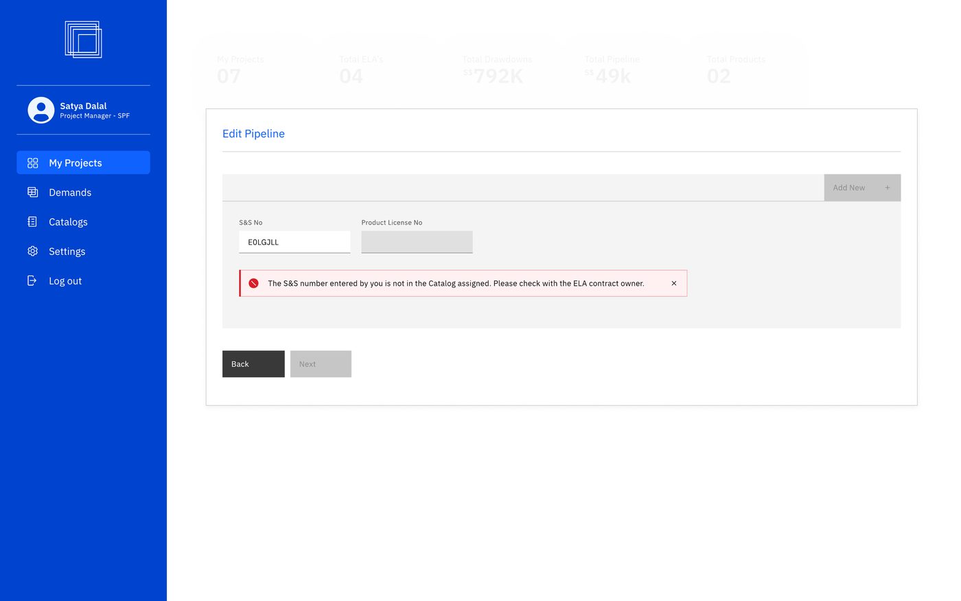 Add new part, catalog validation error