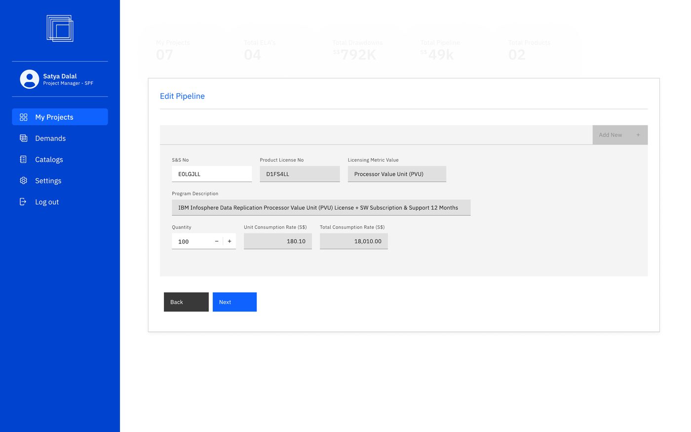 Add new part, validated product detail