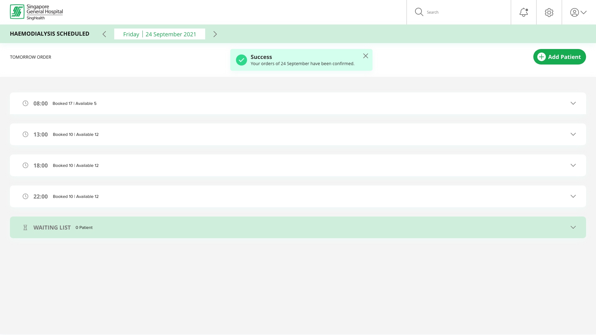 Settings, station configuration, machine ID and patient type